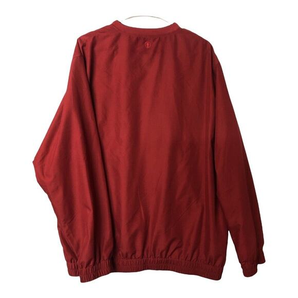 Pro Tour Windbreaker Jacket Men’s Large Red V-Neck Pullover Lightweight - Picture 4 of 8